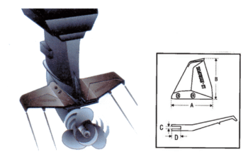 Hidrofoilai pakabinamiems varikliams virš 50 AG