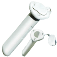 laikiklis meškerei įleidžiamas su dangteliu baltas