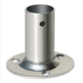 Nerūdijančio plieno relingo bazė 90° apvali Ø25 mm