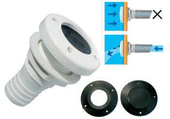 Drenažo išleidimo jungtis su atbuliniu vožtuvu 38 mm žarnai