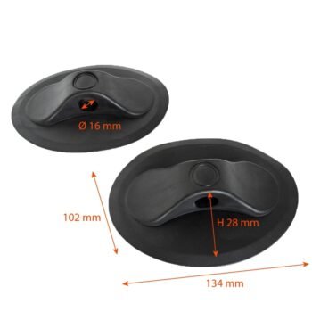 Klijuojama tvirtinimo detalė PVC valtims, juoda, 2 vnt