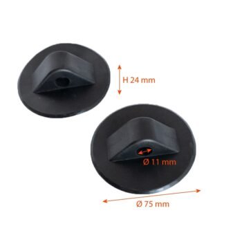 Tvirtinimo detalė PVC valtims juoda, 4 vnt