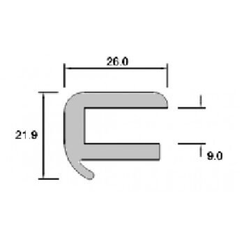 APSAUGINĖ BORTO GUMA P145, PILKA, 11 m