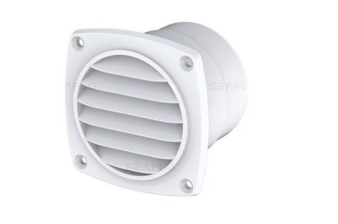 Ventiliacijos grotelės apvalios, baltos 63,5×93,5 mm Ø75 mm