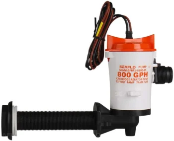 Aeratoriaus pompa su alkūne 800GPH (3028 l/h) 12V, Ø19 mm