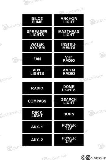 Lipdukų rinkinys Goldenship, juodas, 28 × 12 mm