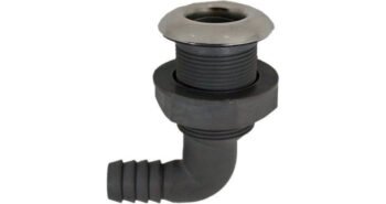 Drenažo perėjimas su 19 mm žarnos pajungimu, kampinis, pilkas