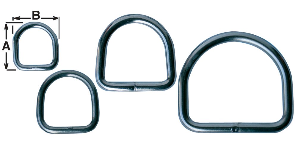 „D“ formos žiedas (D-ring) AISI 316 nerūdijančio plieno 8×64×61 mm