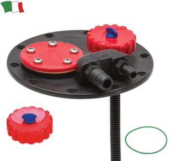 Degalų bako apžiūros liukas su jungtimis