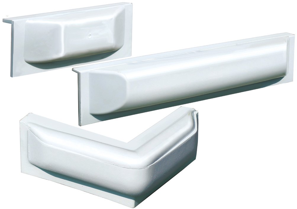 Kampinė PVC prieplaukos apsauga (fenderis) 250×250×100 mm balta