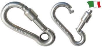 Karabinas su išoriniu atidarymu ir akimi nerūdijančio plieno 8 mm