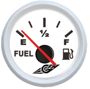 Kuro lygio daviklis baltas ciferblatas, baltas apvadas, Ø52 mm, IP67, 10–180 Ohm