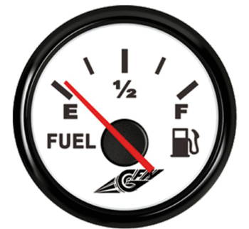 Kuro lygio daviklis baltas ciferblatas, juodas apvadas, Ø52 mm, IP67, 10–180 Ohm