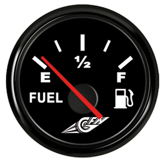 Kuro lygio daviklis juodas ciferblatas, juodas apvadas, Ø52 mm, IP67, 10–180 Ohm