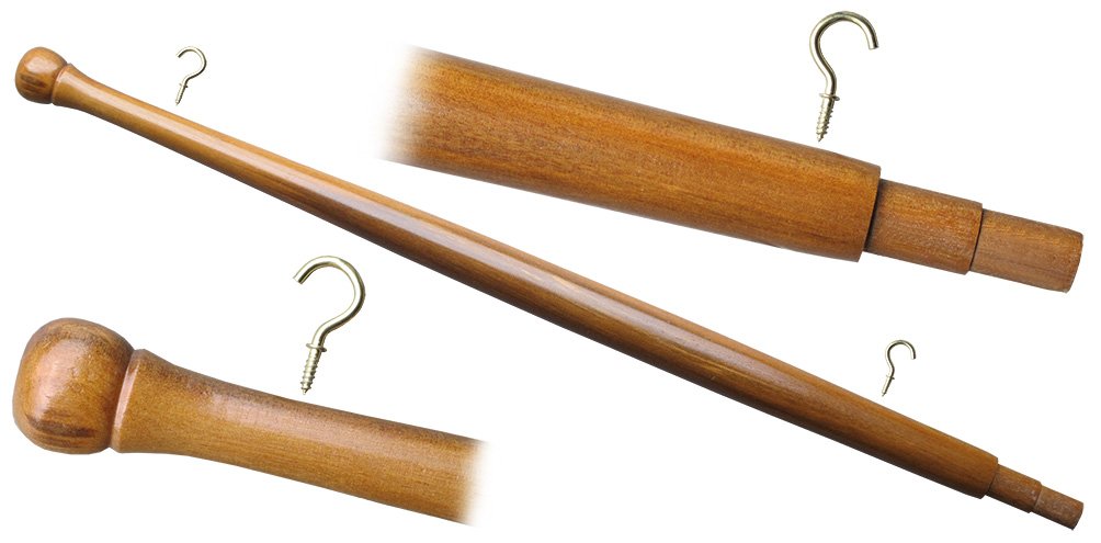 Medinis jūrinis vėliavos stiebas su kabliuku, 45 cm