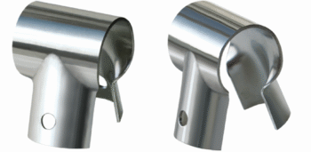 Nerūdijančio plieno relingo jungtis 90° kampu Ø 22 mm