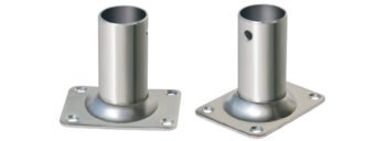 Nerūdijančio plieno relingo bazė 90° kampu Ø 22 mm