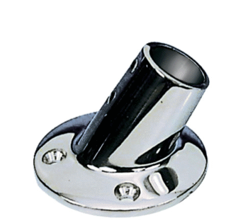 Nerūdijančio plieno relingo pagrindas 60° kampu Ø 22 mm