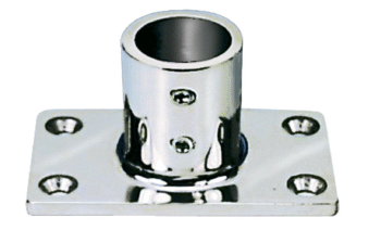 Nerūdijančio plieno relingo pagrindas 90° kampu Ø 22 mm