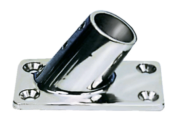 Pasvirusi relingo bazė iš nerūdijančio plieno AISI 316 (60°) Ø22 mm