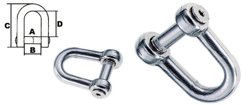 Nerūdijančio plieno šekelis su paslėptu varžtu AISI 316 Ø 8 mm