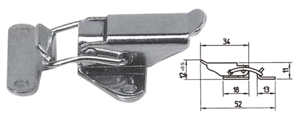 Nerūdijančio plieno svirtinis užraktas 52 mm