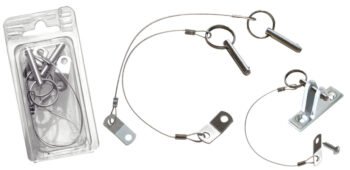 Nerūdijančio plieno kaištis su žiedu ir troseliu (2 vnt)