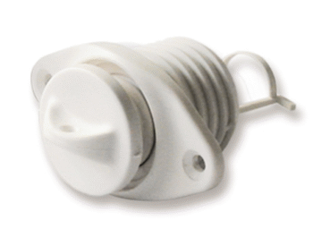 Ovalus nailoninis vandens išleidimo kamštis Ø26 mm, baltas