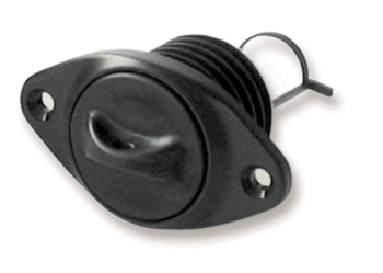 Ovalus nailoninis vandens išleidimo kamštis Ø26 mm, juodas