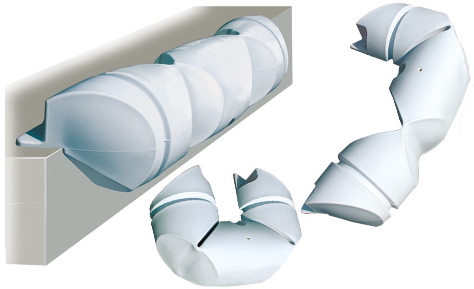 Pripučiama lanksti prieplaukos apsauga (fenderis) 100×20 cm balta