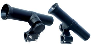 Reguliuojamas meškerės laikiklis, tvirtinamas ant relingo (juodas plastikas)