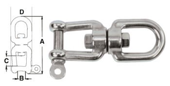 Šekelis–jungtis besisukanti nerūdijančio plieno 10 mm