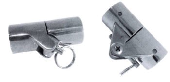 Stogelio rėmo detalė (lankstas su fiksatoriumi) nerūdijančio plieno Ø22 mm