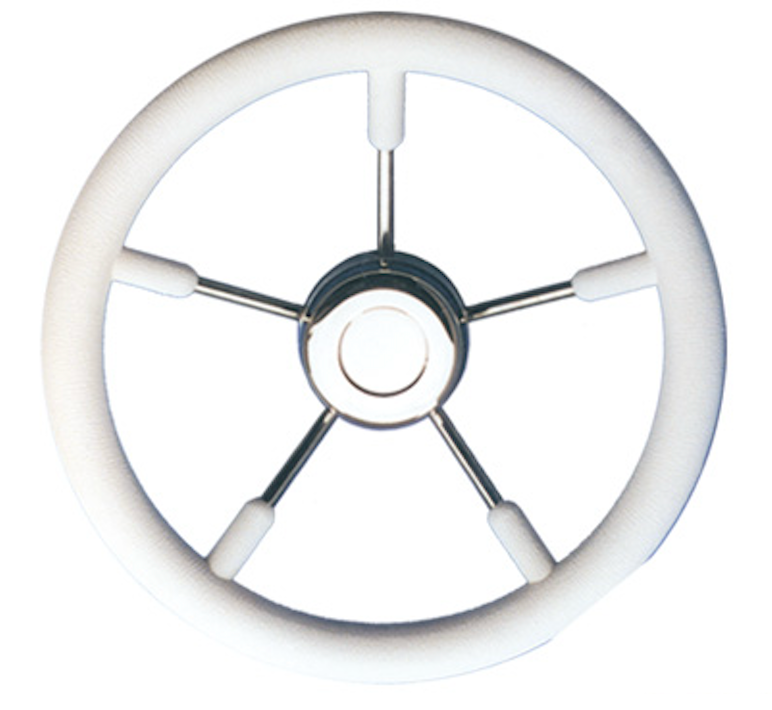 Vairas (5 stipinų) nerūdijančio plieno su poliuretano apvadu, baltas Ø325 mm