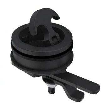 Įleidžiamas dangčio užraktas, plastikinis, Ø63,5 mm, juodas