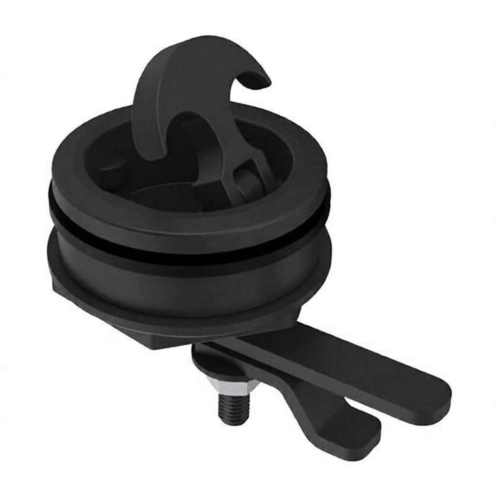 Įleidžiamas dangčio užraktas, plastikinis, Ø63,5 mm, juodas