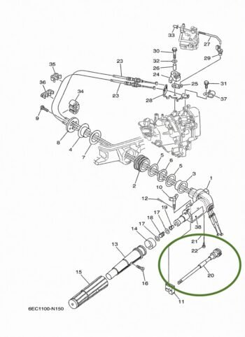 Akseleratoriaus svirtis Yamaha