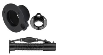 Flanšas apsauginės trosų gofros su kuro žarnos įvadu 50 mm, juodas