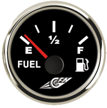 Kuro lygio daviklis su nerūd. plieno apvadu, juodu ciferblatu, Ø52 mm, IP67, 10–180 Ohm